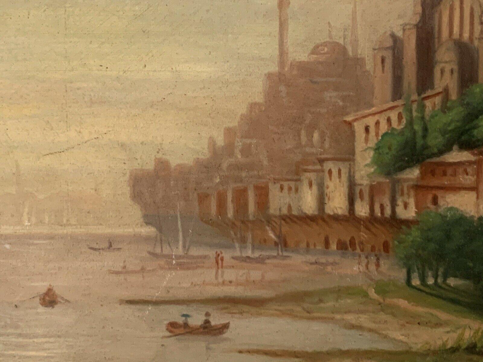 'Sunset'
Continental School, late 19th Century
signed lower left corner
oil painting on wood panel, unframed

painting: 21.5cm x 29.5 cm

Painted with fascinating details which one can stand and admire and notice something new each time... this late