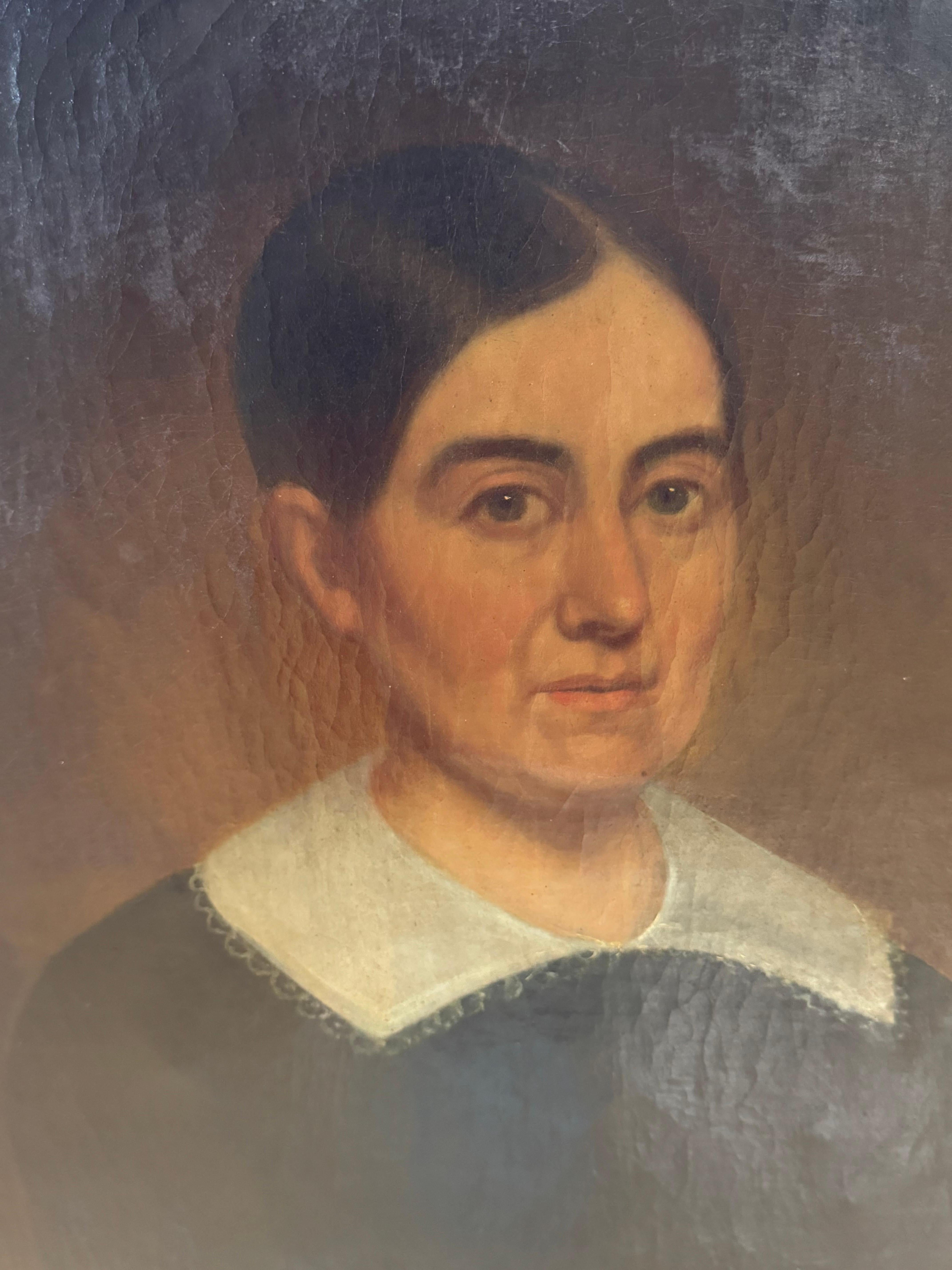 19th century female portrait, painting

No visible signature

Oil on canvas

23.25 x 30 unframed