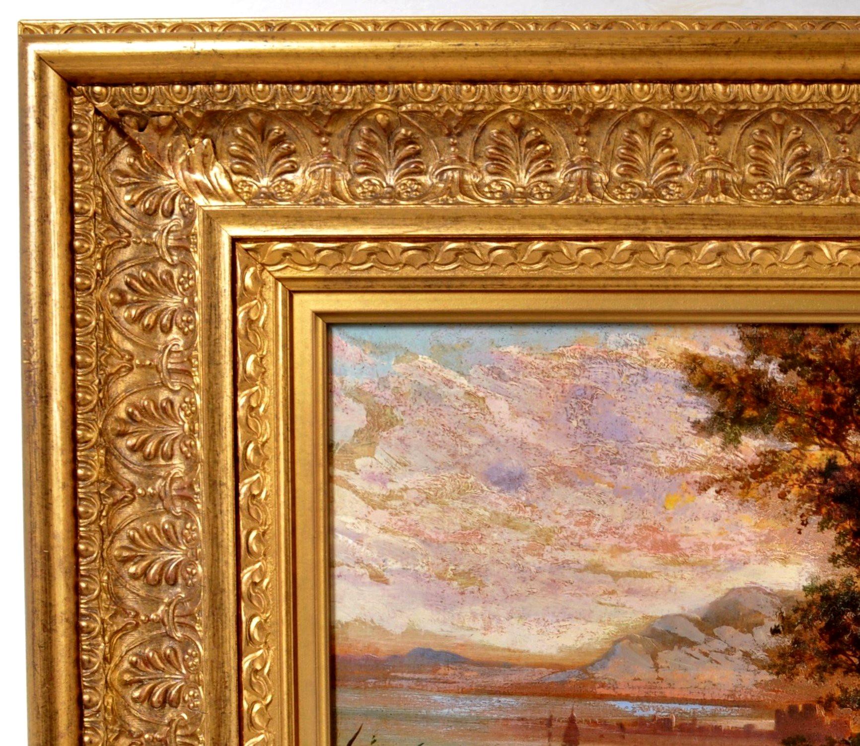 Siglo XIX Pintura francesa de la Escuela de Barbizon óleo sobre lienzo Paisaje circa 1840 - Landscape Painting Marrón de Unknown