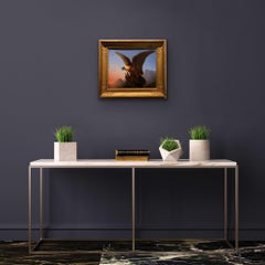 19th century French Bird of Prey painting "Vautour des Alpes" Regency Eagle