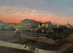 19th CENTURY FRENCH GRAND TOUR PAINTING - FINELY DETAILED TOPOGRAPHICAL VIEW
