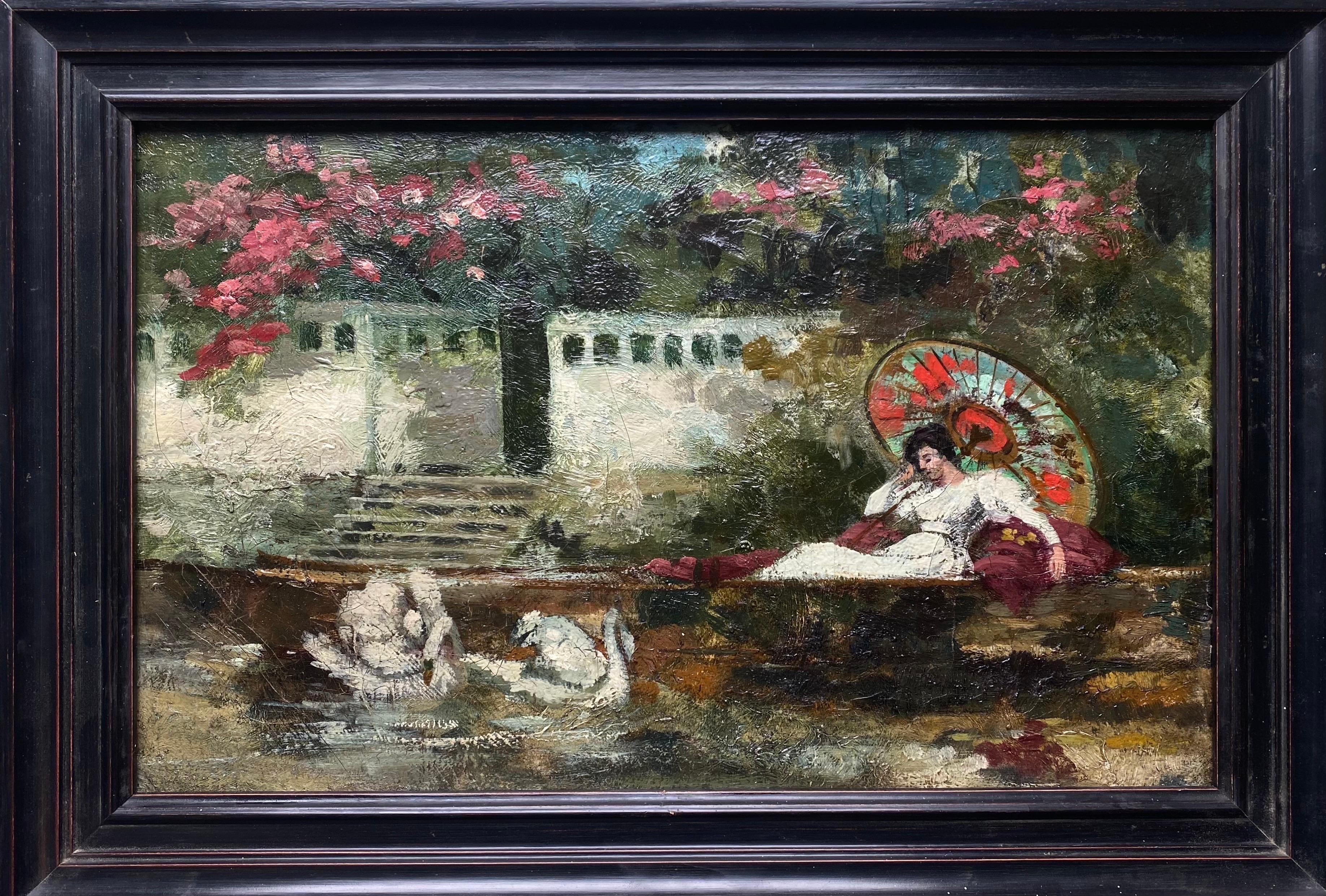 Paysanne Dans Un Intérieur. Toile Impressionniste Du XIXème