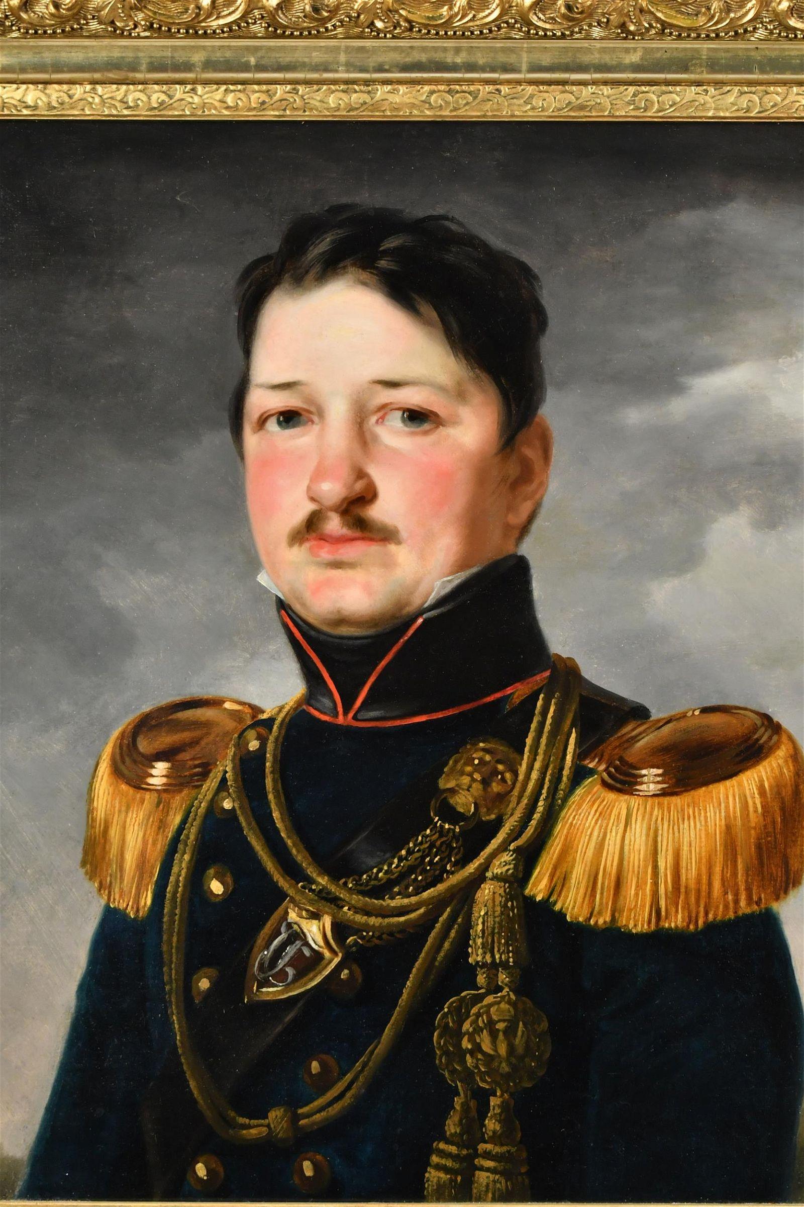 European Portrait Of A Military General  - Painting by Unknown