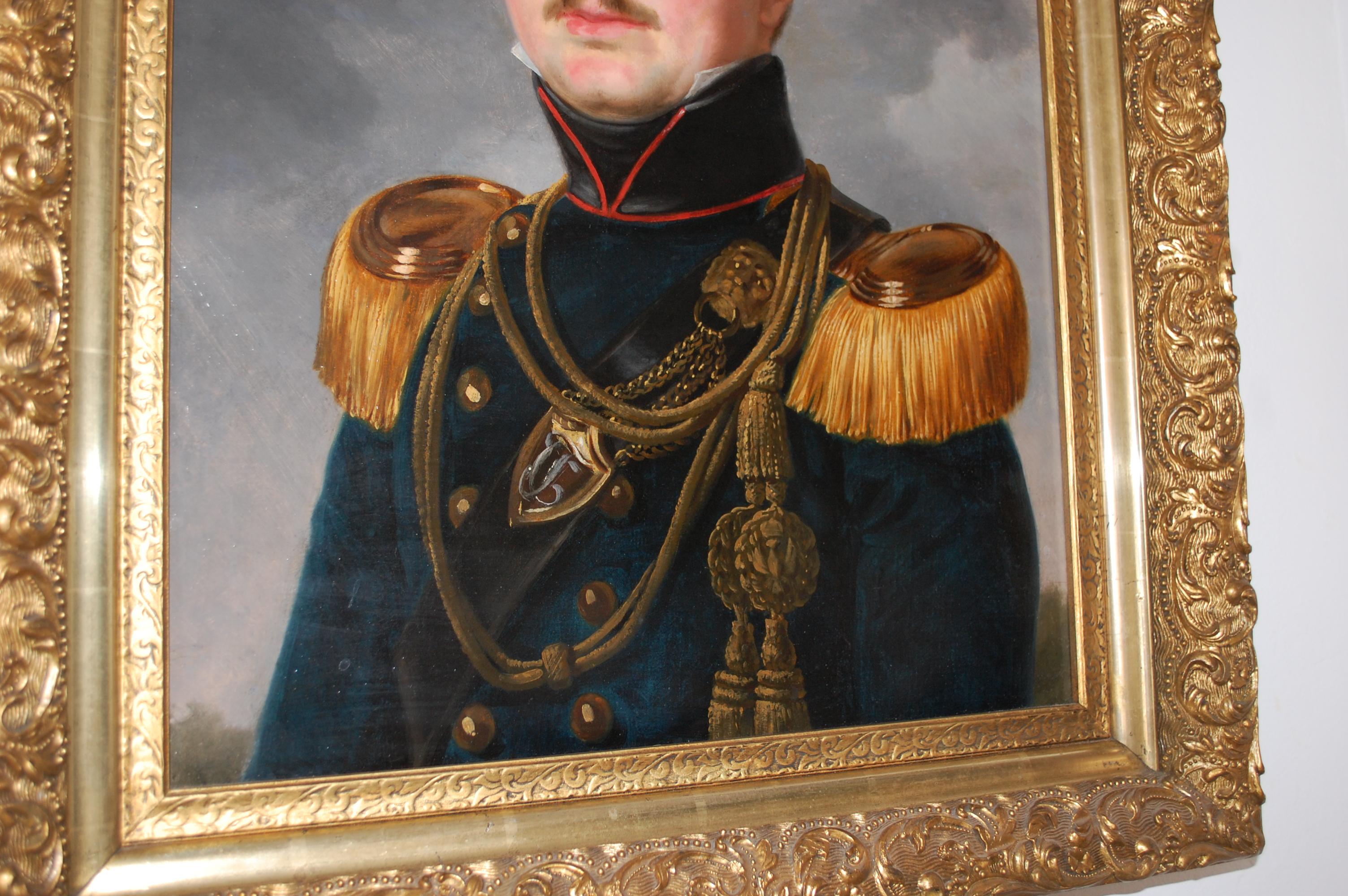 Portrait européen d'un général militaire  - École française Painting par Unknown