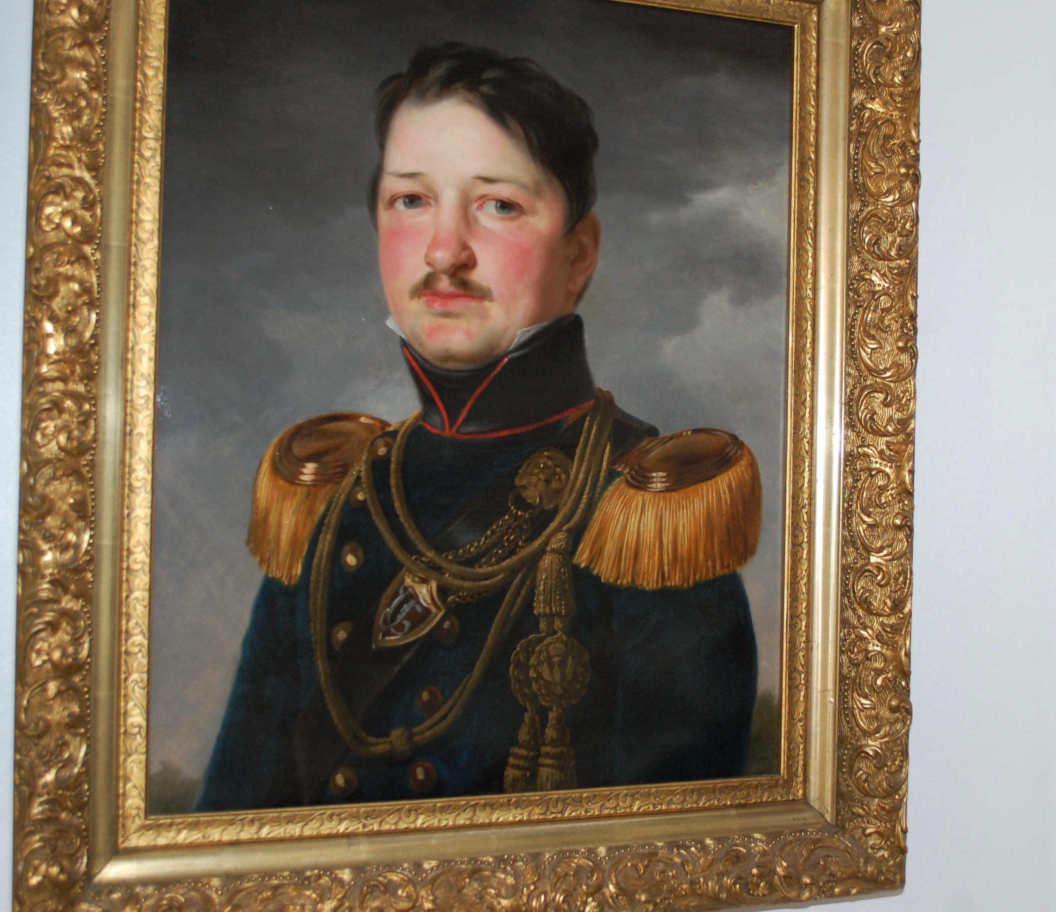 Portrait européen d'un général militaire  - Marron Portrait Painting par Unknown