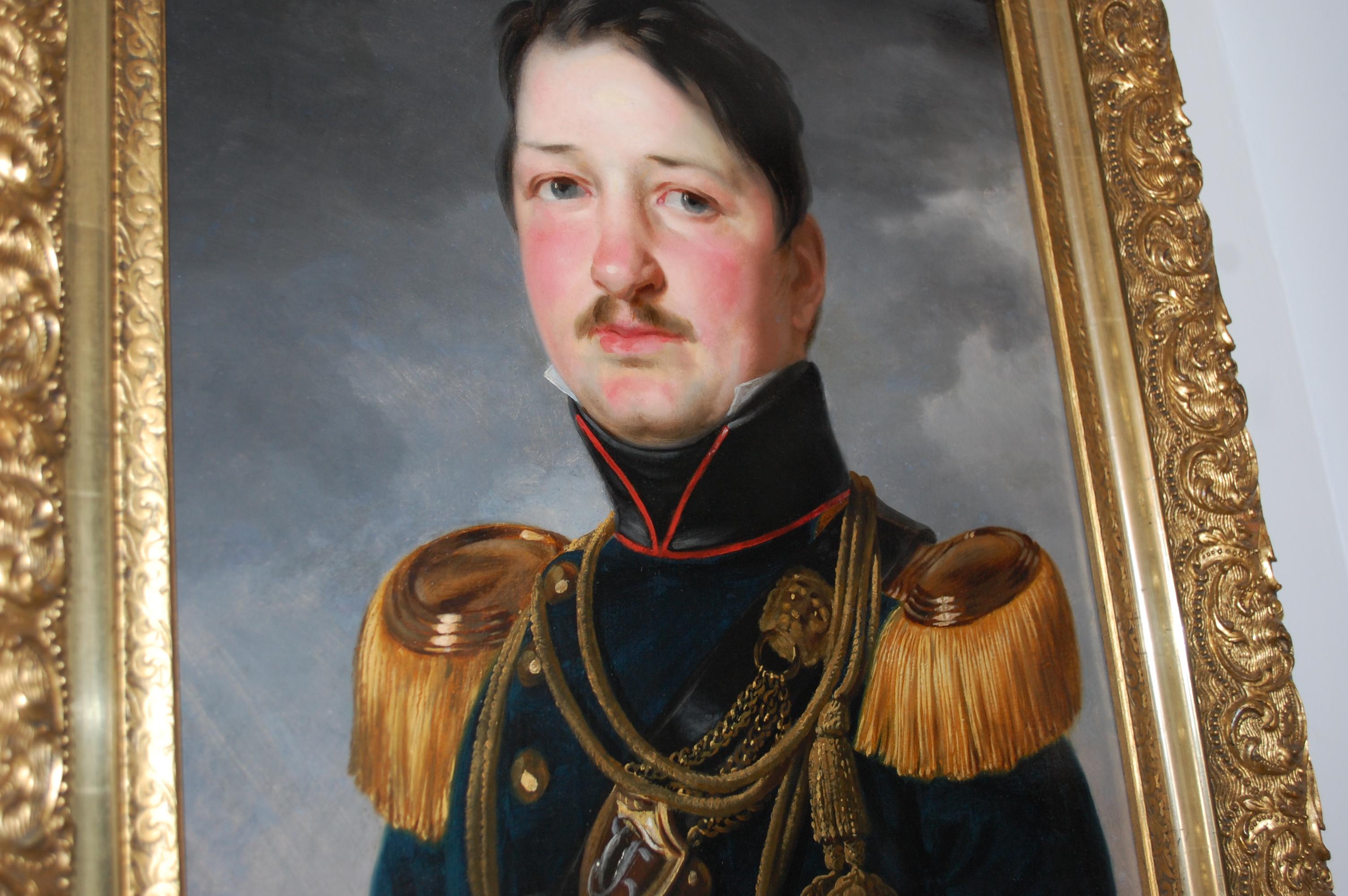 European Portrait Of A Military General  - Brown Portrait Painting by Unknown
