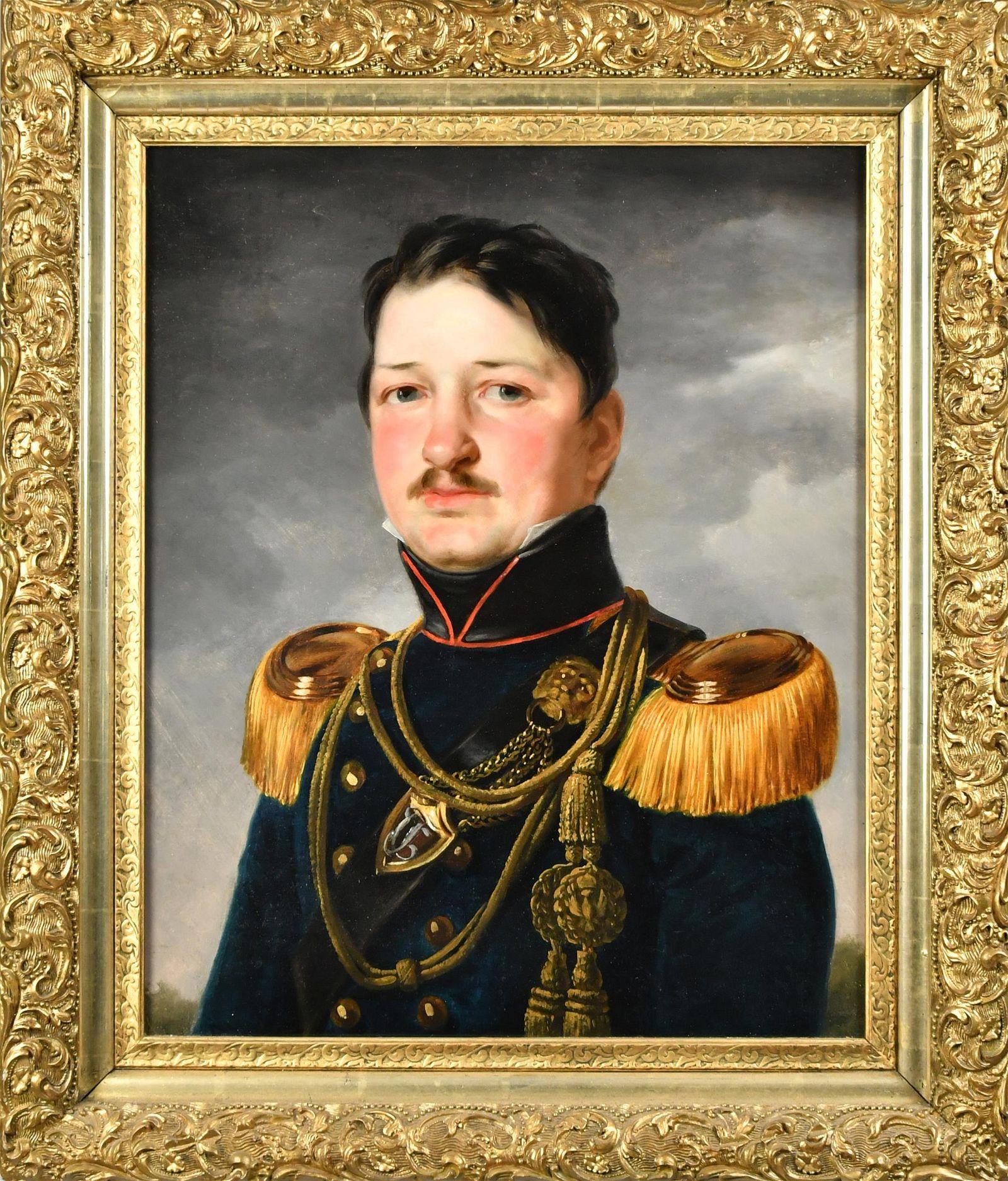 Portrait Painting Unknown - Portrait européen d'un général militaire 