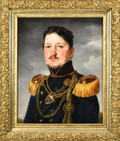 Antique European Portrait Of A Military General 