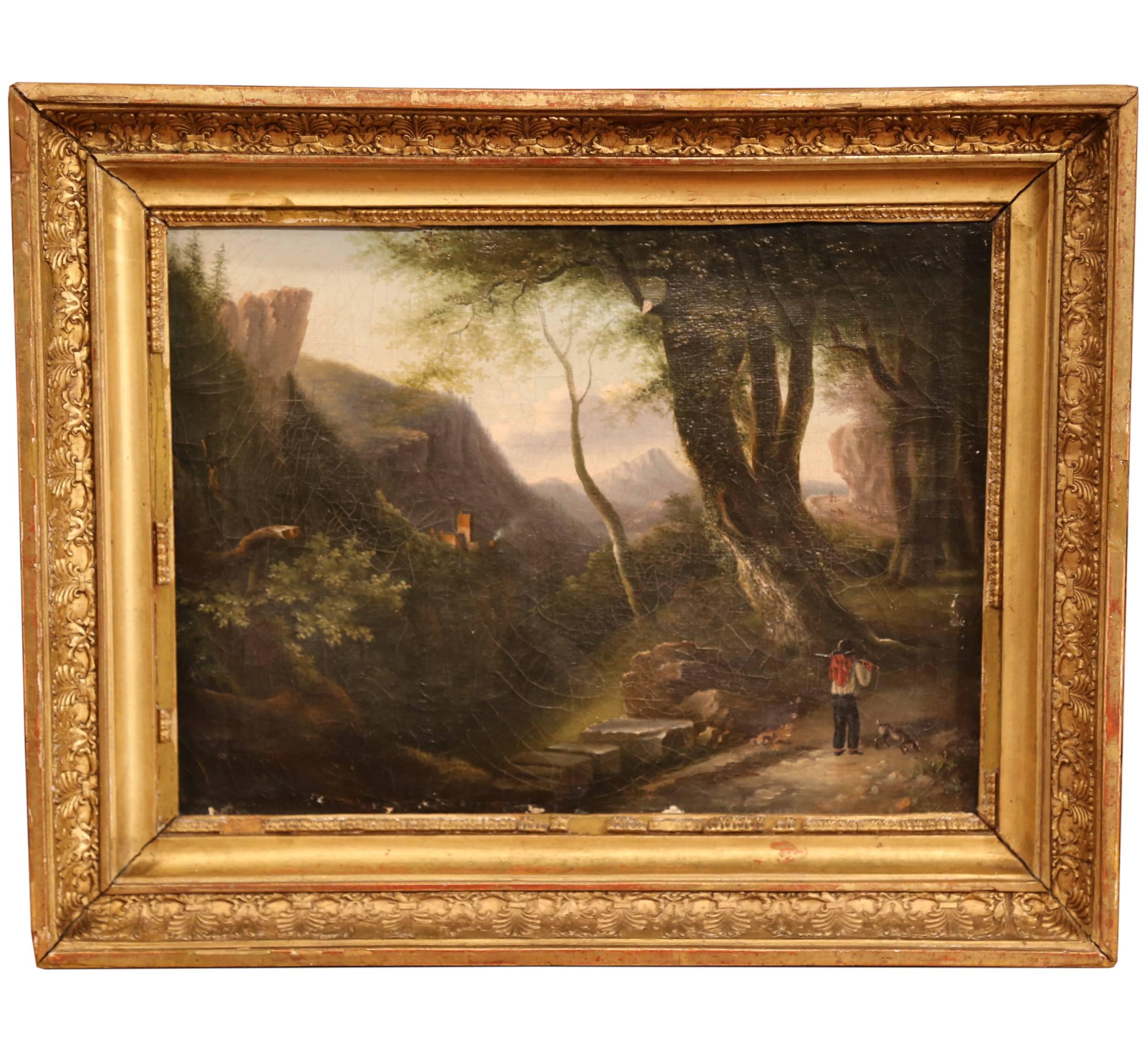 Unknown Landscape Painting - 19th Century French Oil on Canvas Pastoral Painting in Original Gilt Frame
