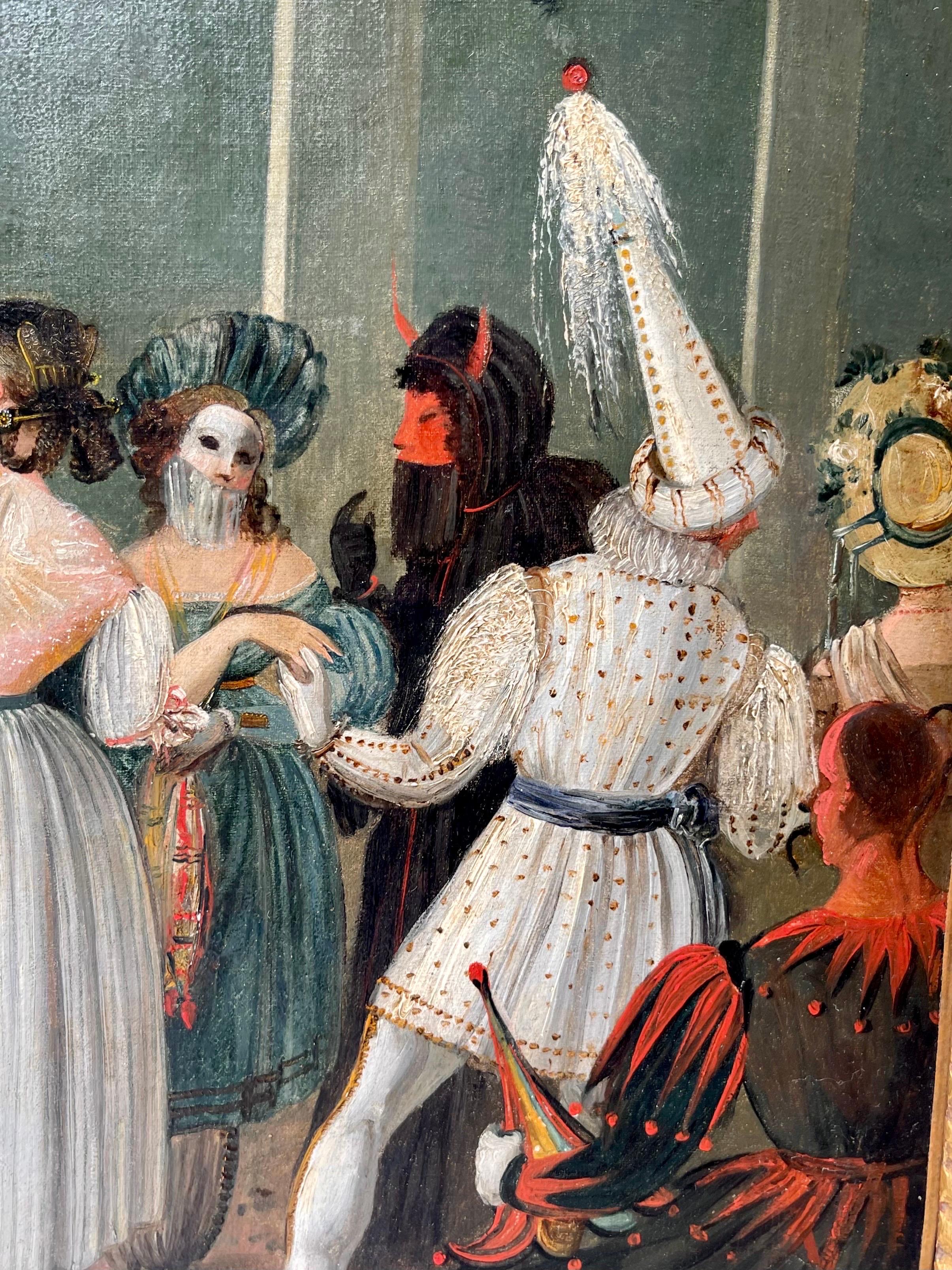 19th century French painting - The masked ball - music genre party 2