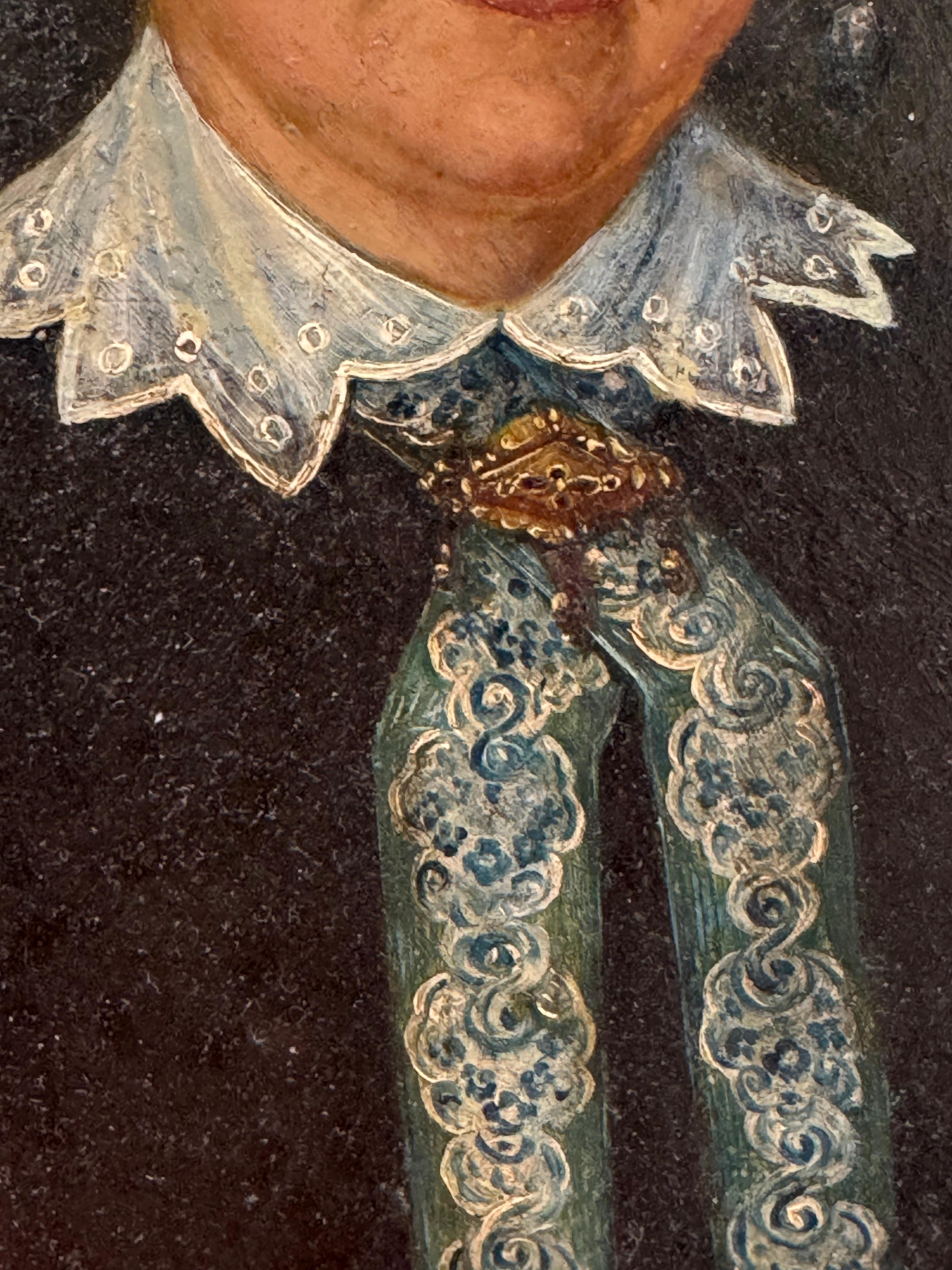 19th century French Portrait of Matron For Sale 1