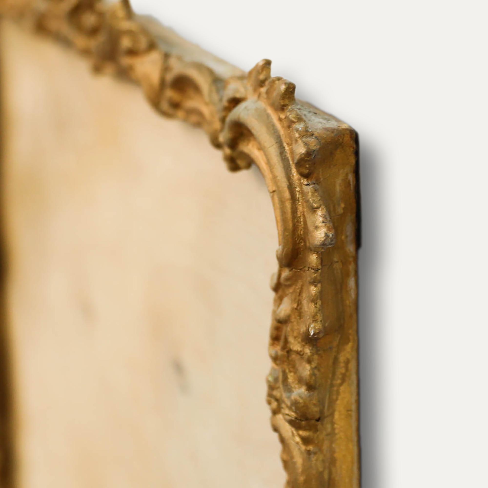 19th Century French Rococo Frame with Auricular Ornament - Orange Figurative Painting by Unknown