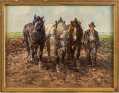 19th century German - Austrian landscape painting - County Land - Oil on canvas