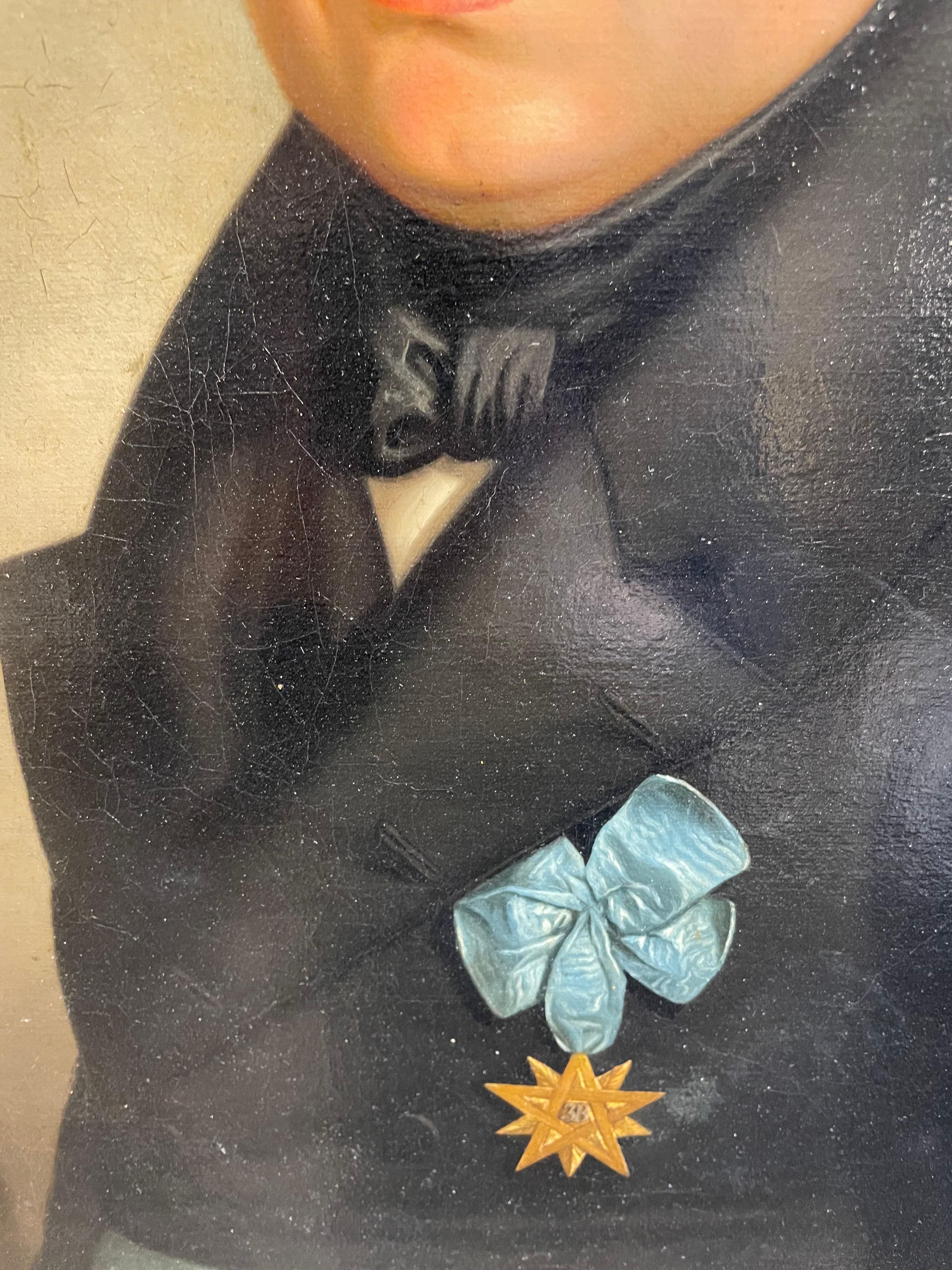 19th Century German School, Caballero con sombrero de copa, 1839 en venta 8