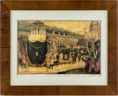19th century Italian figure painting - Napoleon procession - Watercolor paper 