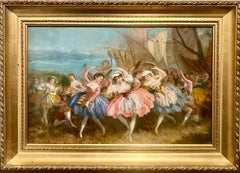 19th century Italian painting The celebration - dancers feast