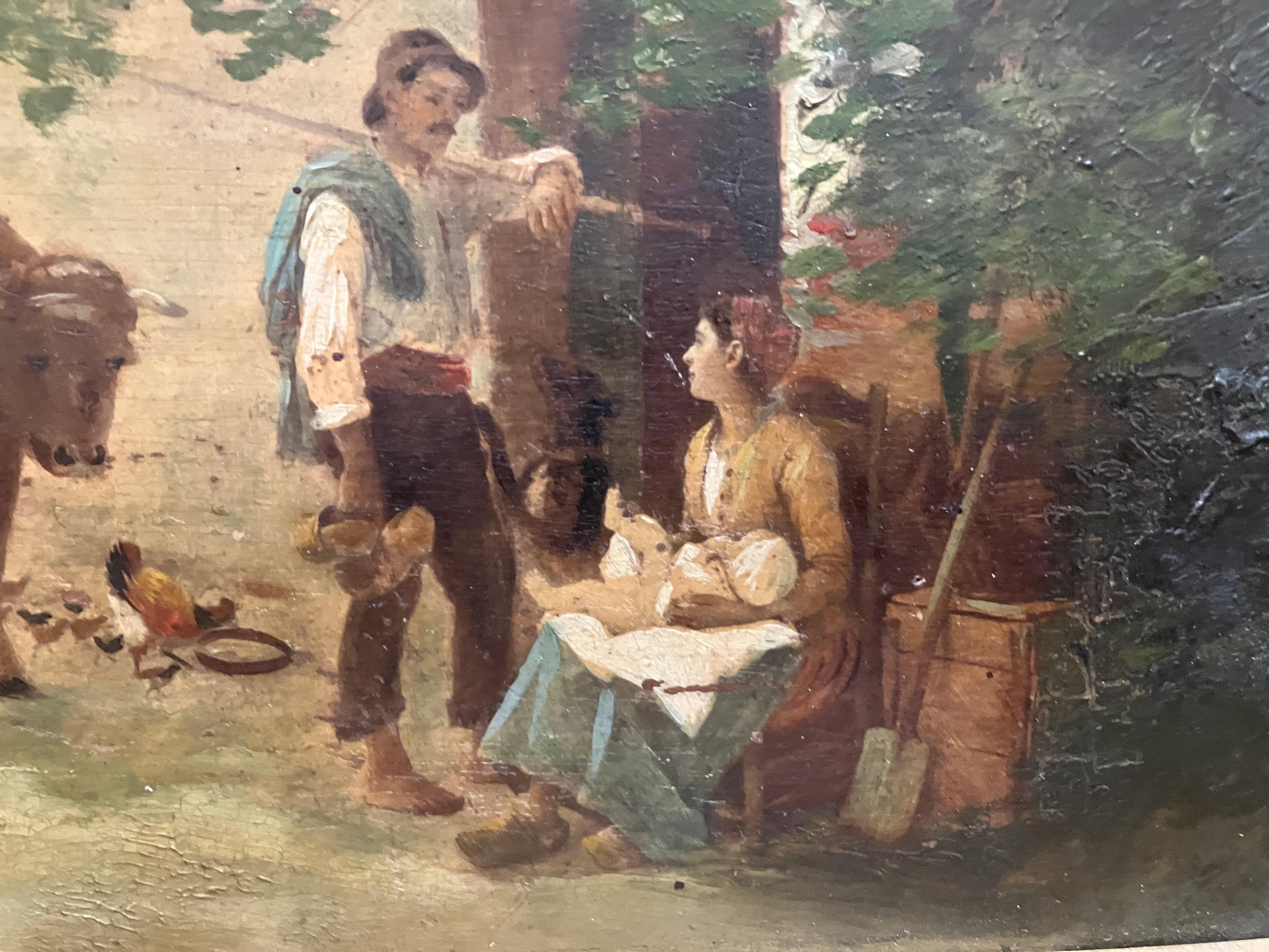 Pair of 19 century Italian school paintings - Painting by Unknown