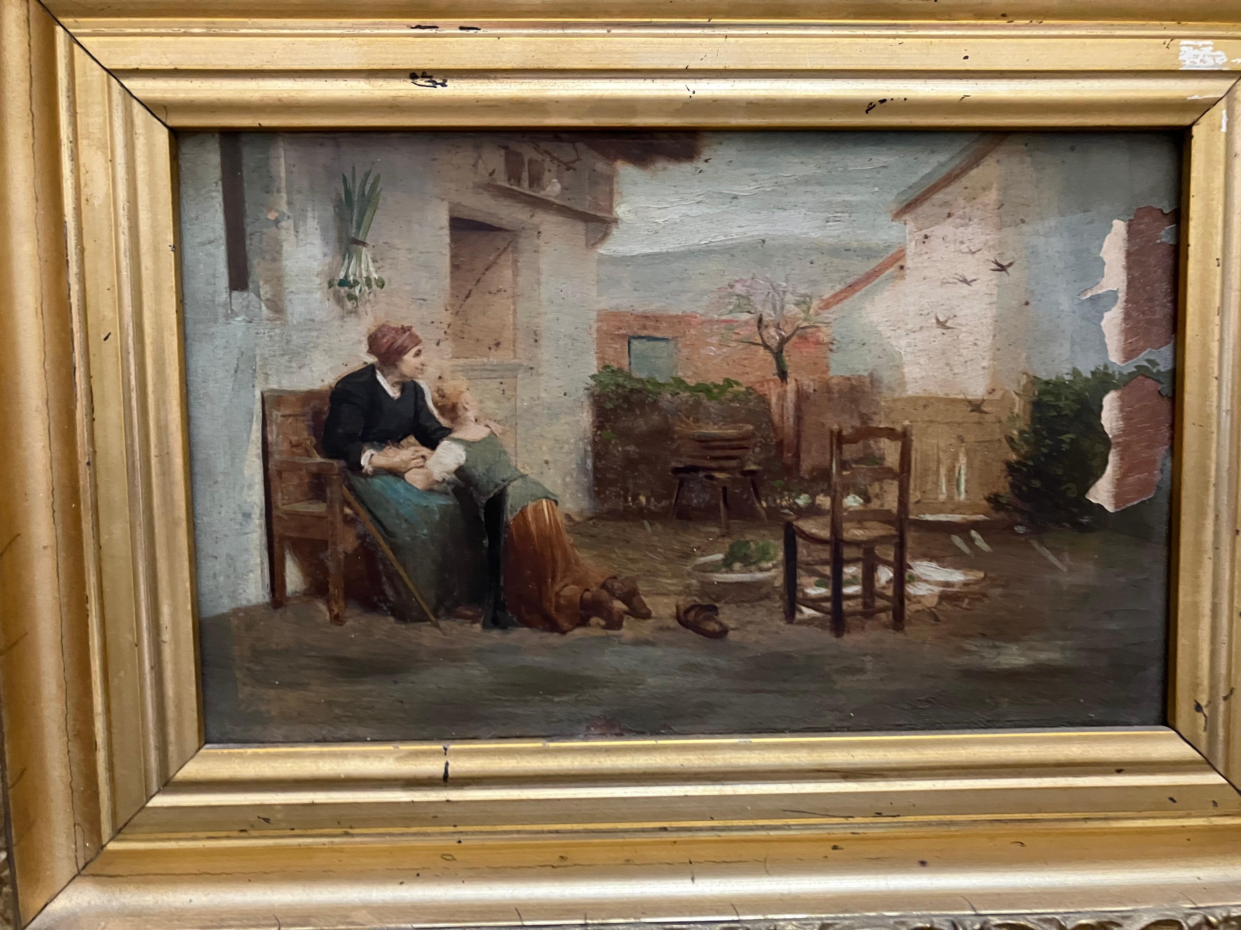 Pair of 19 century Italian school paintings For Sale 2