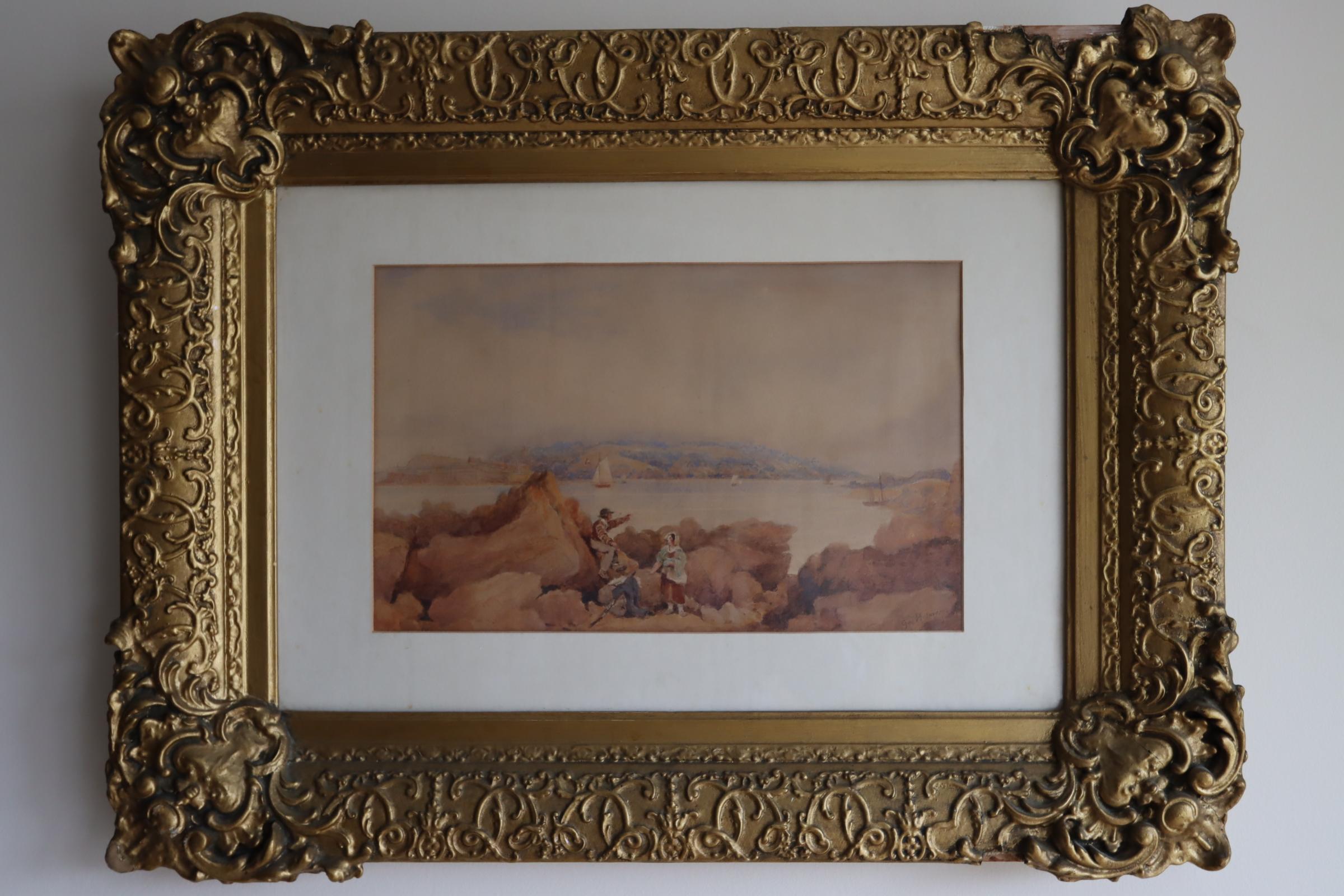 19th Century Landscape Watercolour Signed Gee Hemel - Painting by Unknown