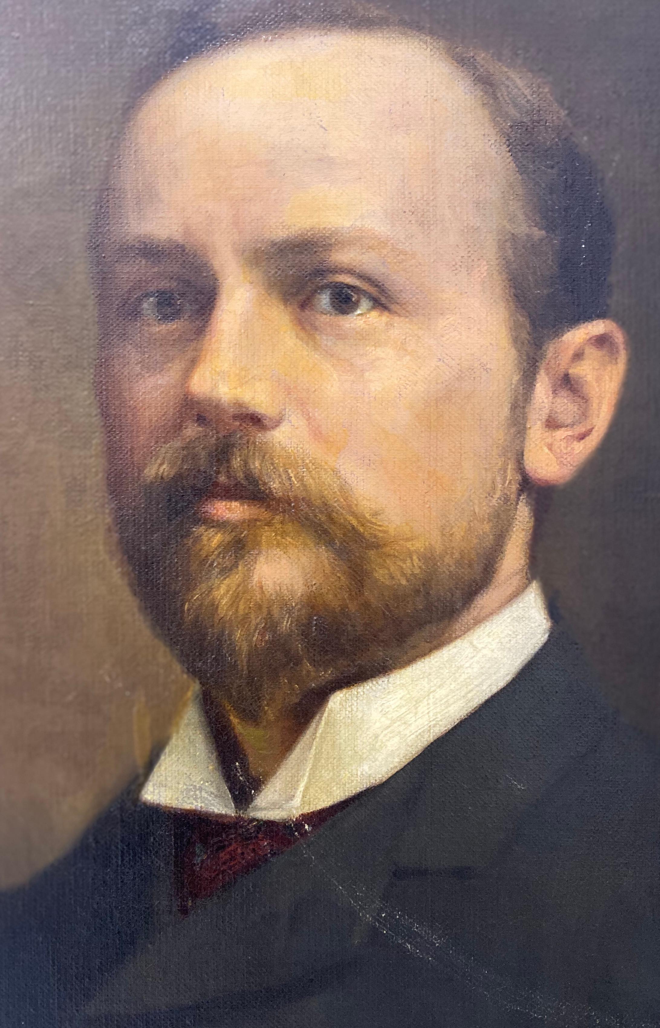 19th Century Male Oil Portrait - Painting by Unknown