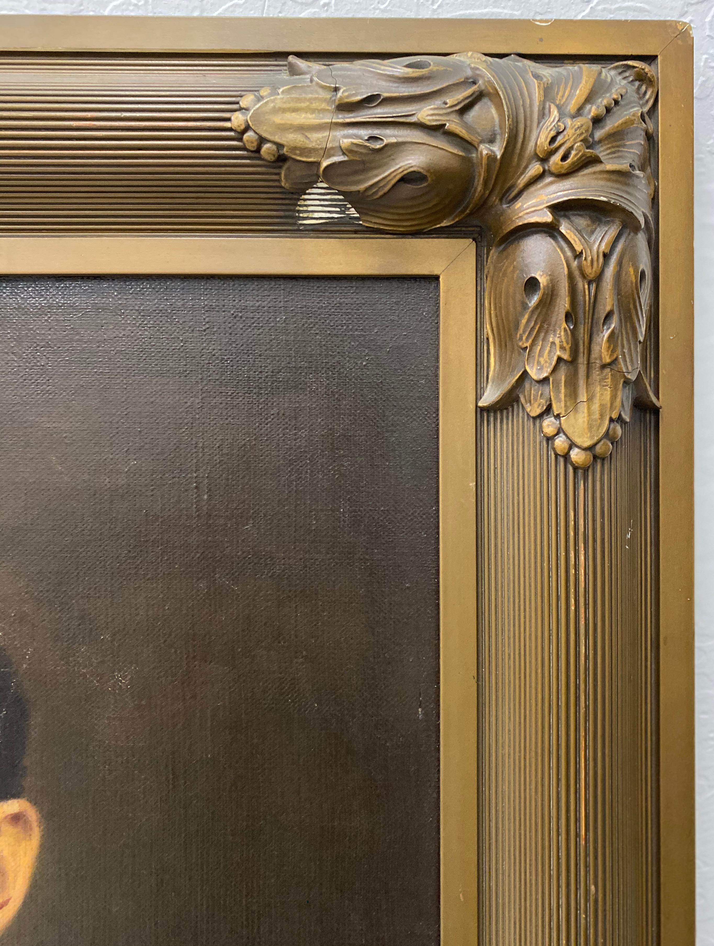 19th Century Male Oil Portrait - Brown Portrait Painting by Unknown