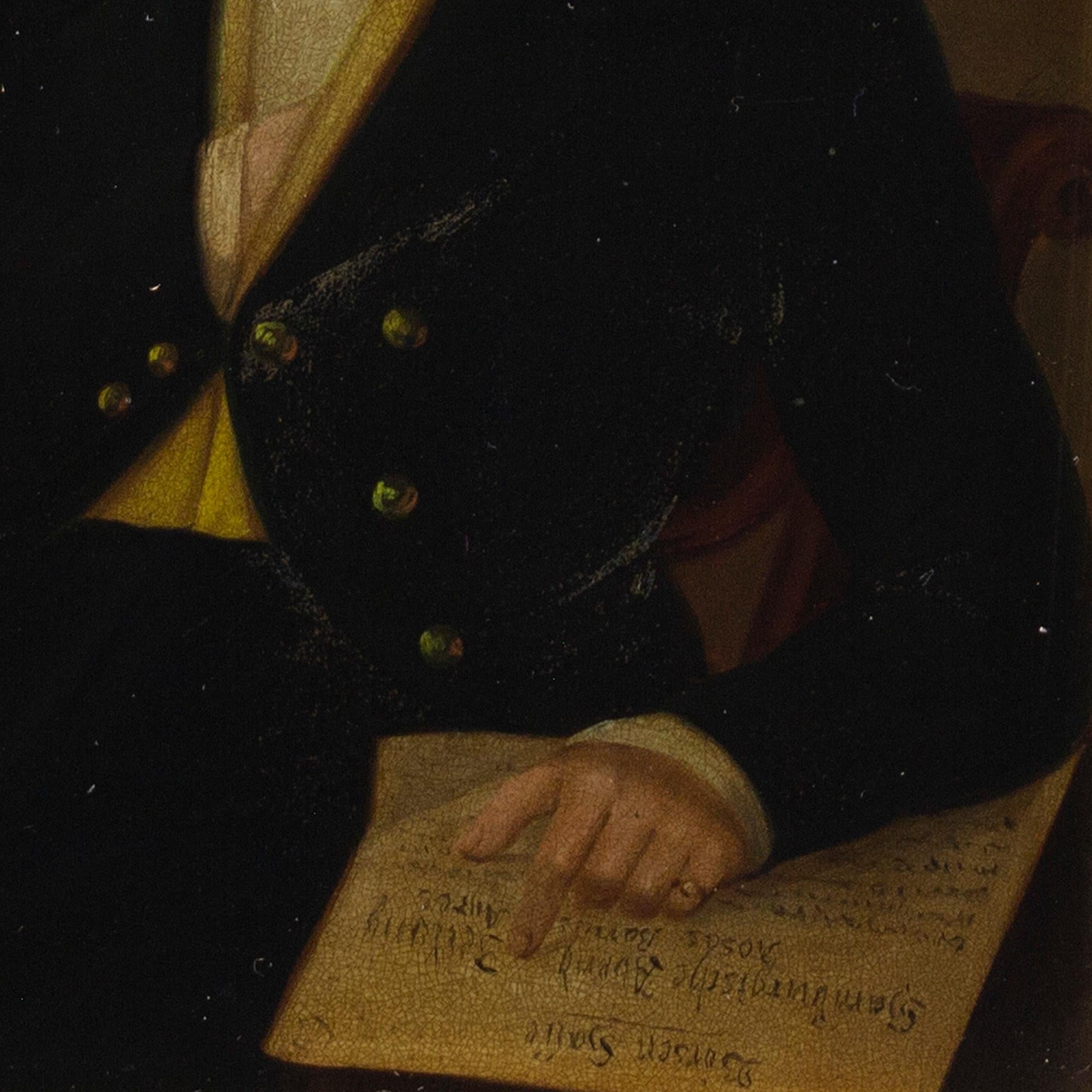 19th-Century Miniature Portrait Of Henry Jones, Oil On Copper - English School Painting by Unknown