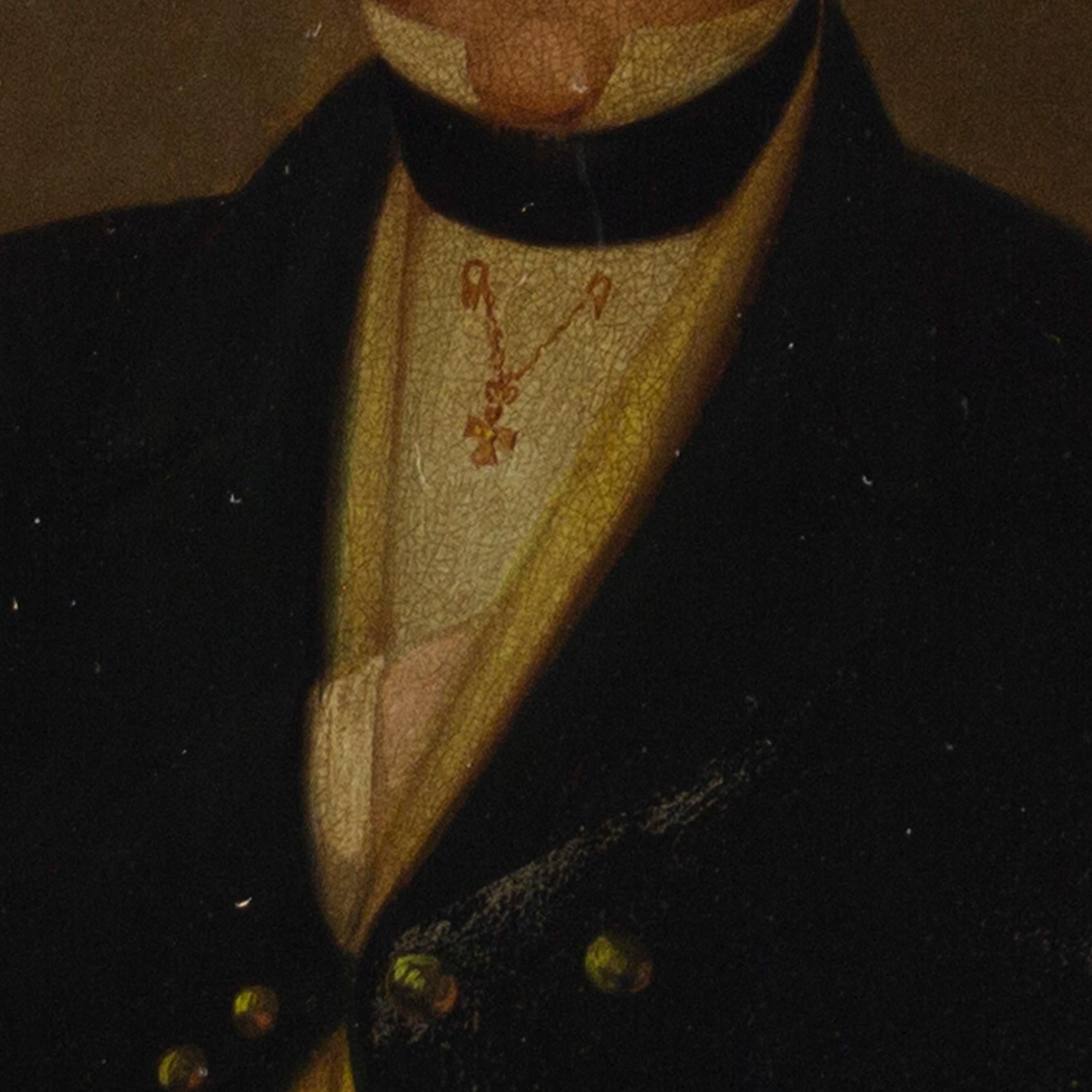19th-Century Miniature Portrait Of Henry Jones, Oil On Copper 1