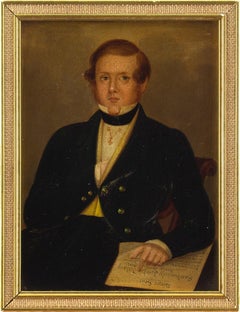 19th-Century Miniature Portrait Of Henry Jones, Oil On Copper