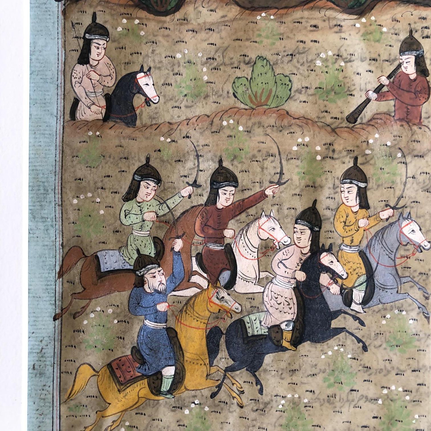 19th Century Mughal Painting of Battle scene im Angebot 1