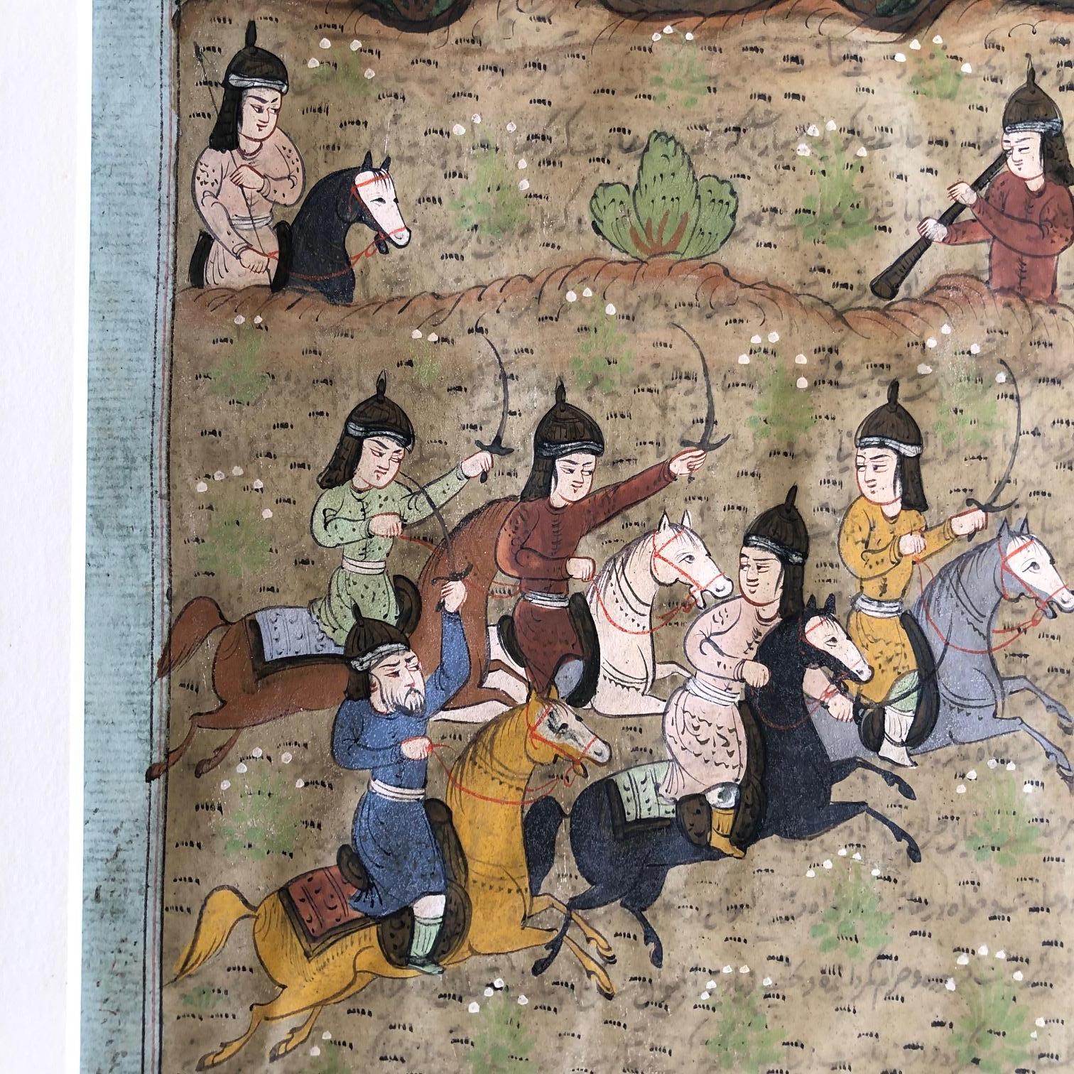 19th Century Mughal Painting of Battle scene For Sale 5