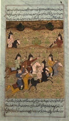 Antique 19th Century Mughal Painting of Battle scene