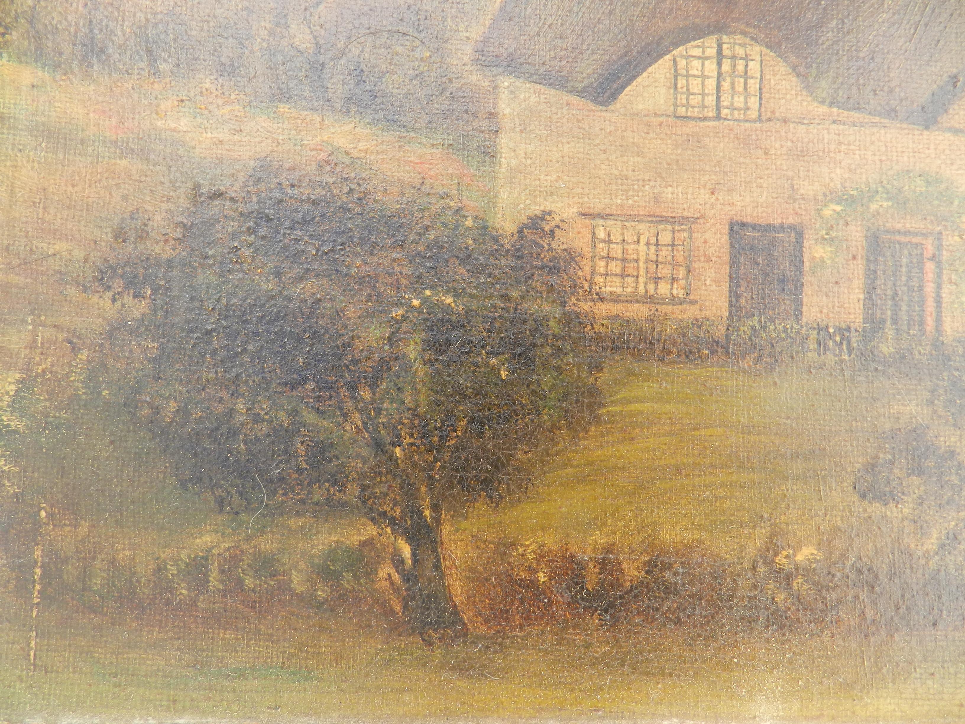 Peinture de maison naïve du 19ème siècle anglaise signée C Brown  en vente 2