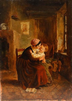 19th Century Oil - A Mother's Love