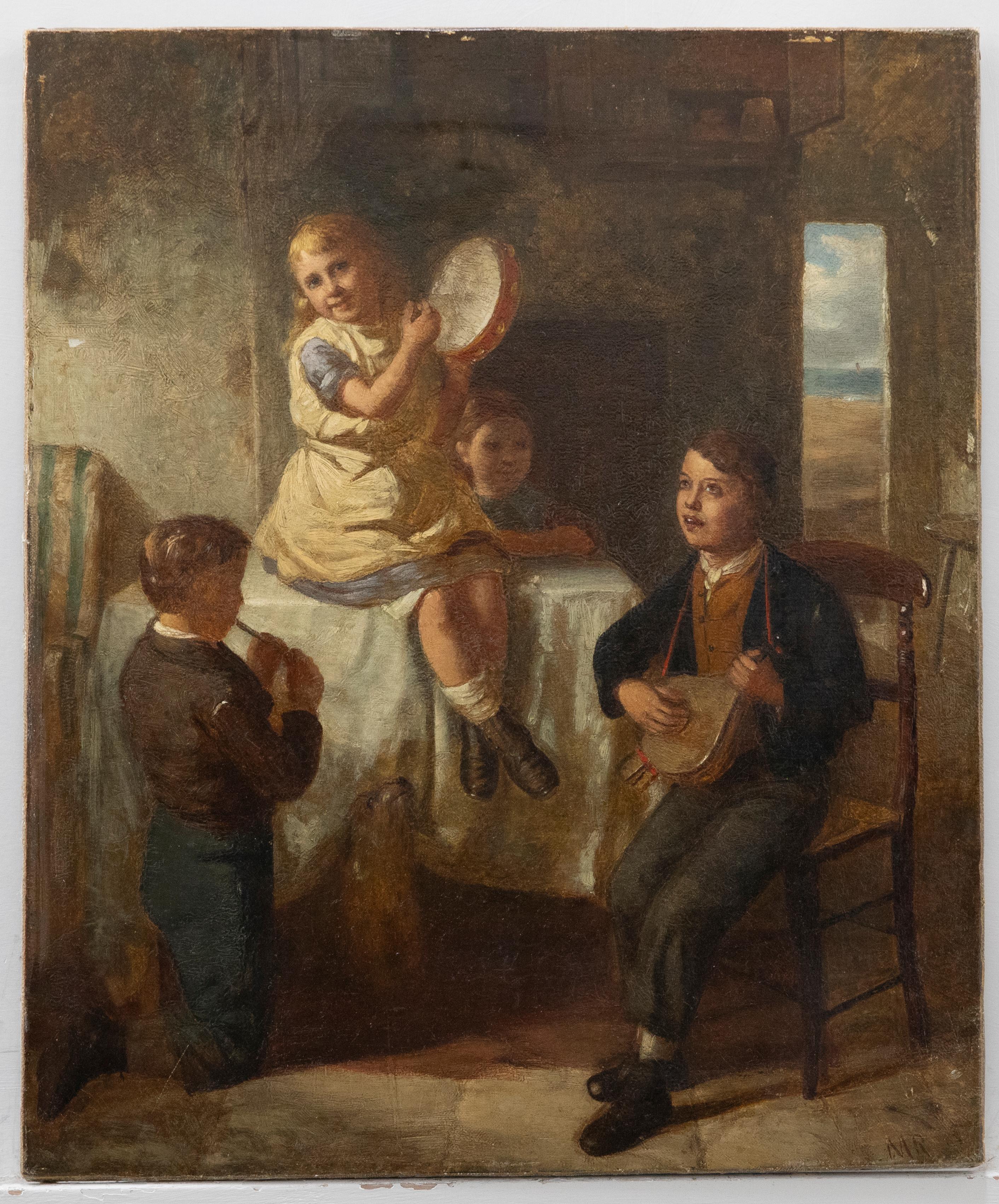 19th Century Oil - A Musical Household For Sale 2