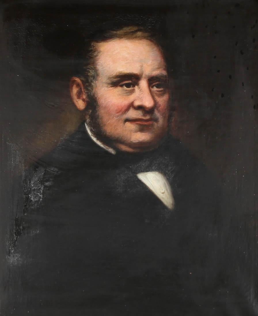 19th Century Oil - A Portly Gentleman - Painting by Unknown