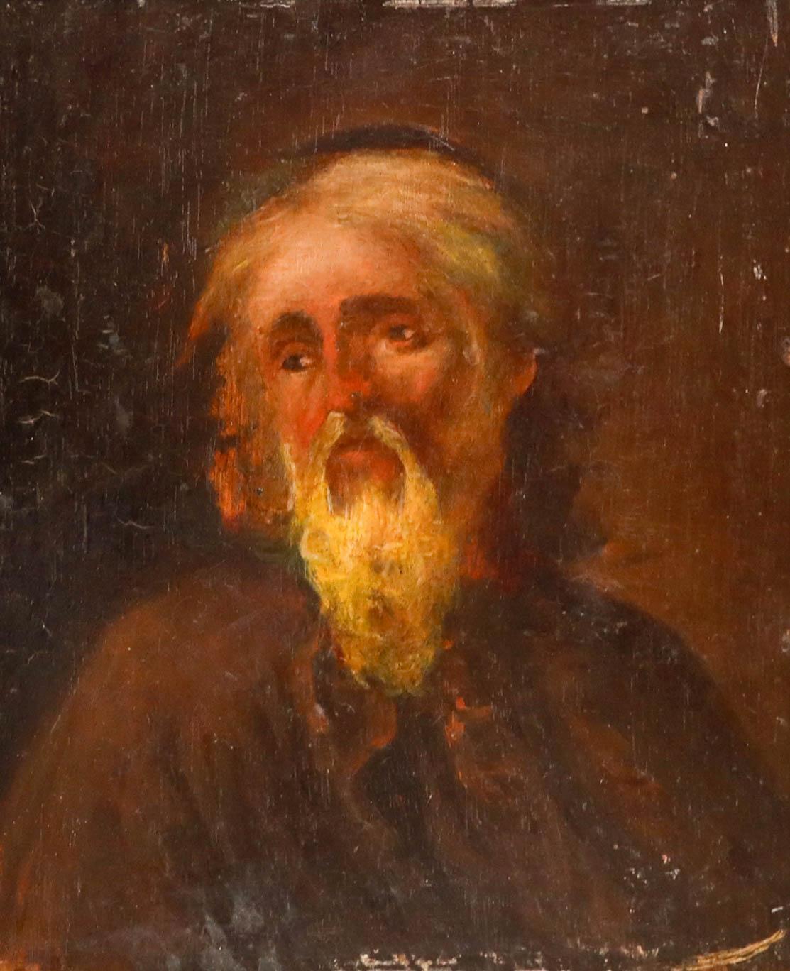 19th Century Oil - A Somber Man - Painting by Unknown