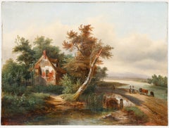 19th Century Oil - Across the Bridge