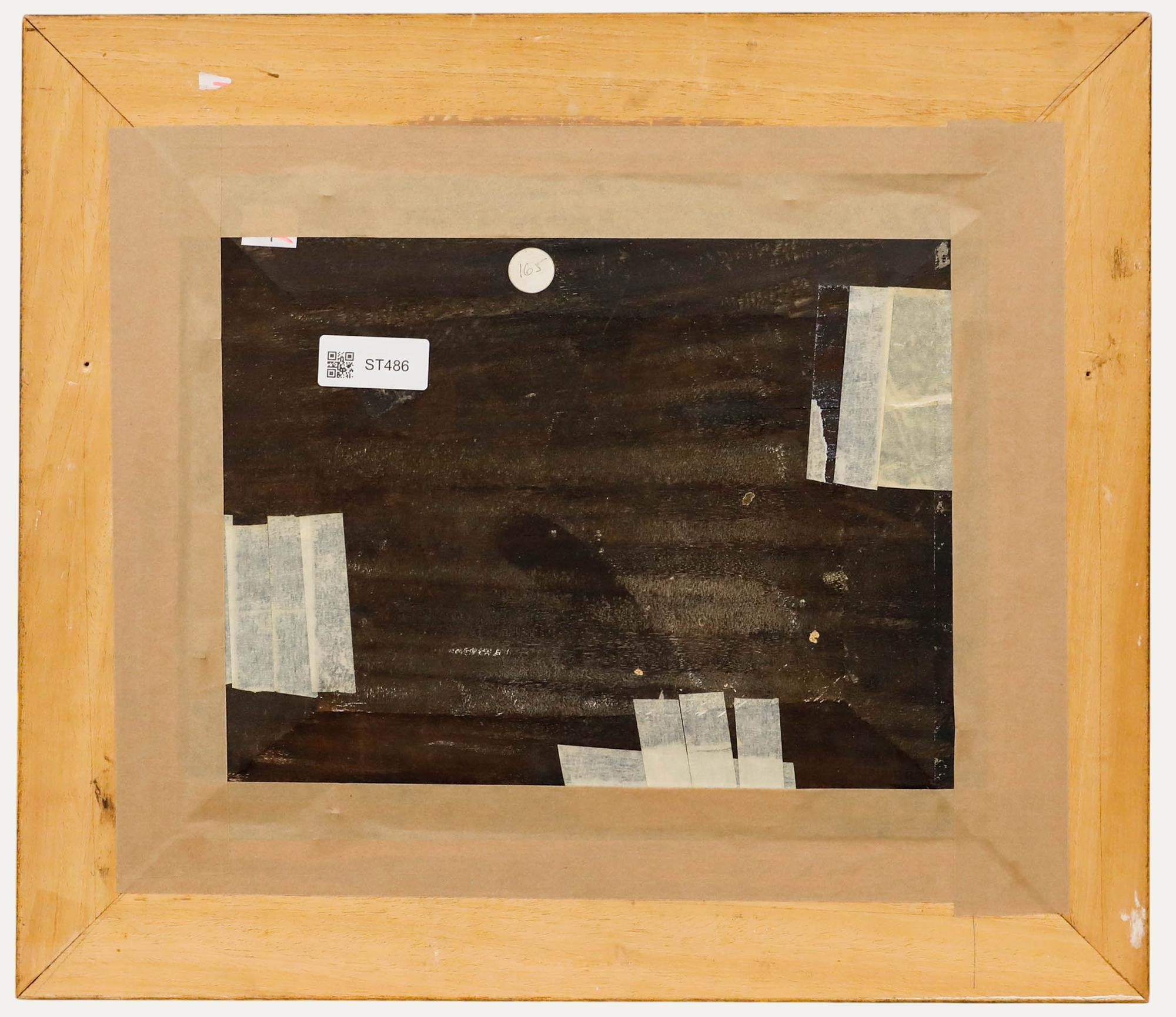 Huile du 19e siècle - Admirer la vue - Marron Landscape Painting par Unknown