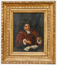 19th Century Oil - Boy Playing the Violin