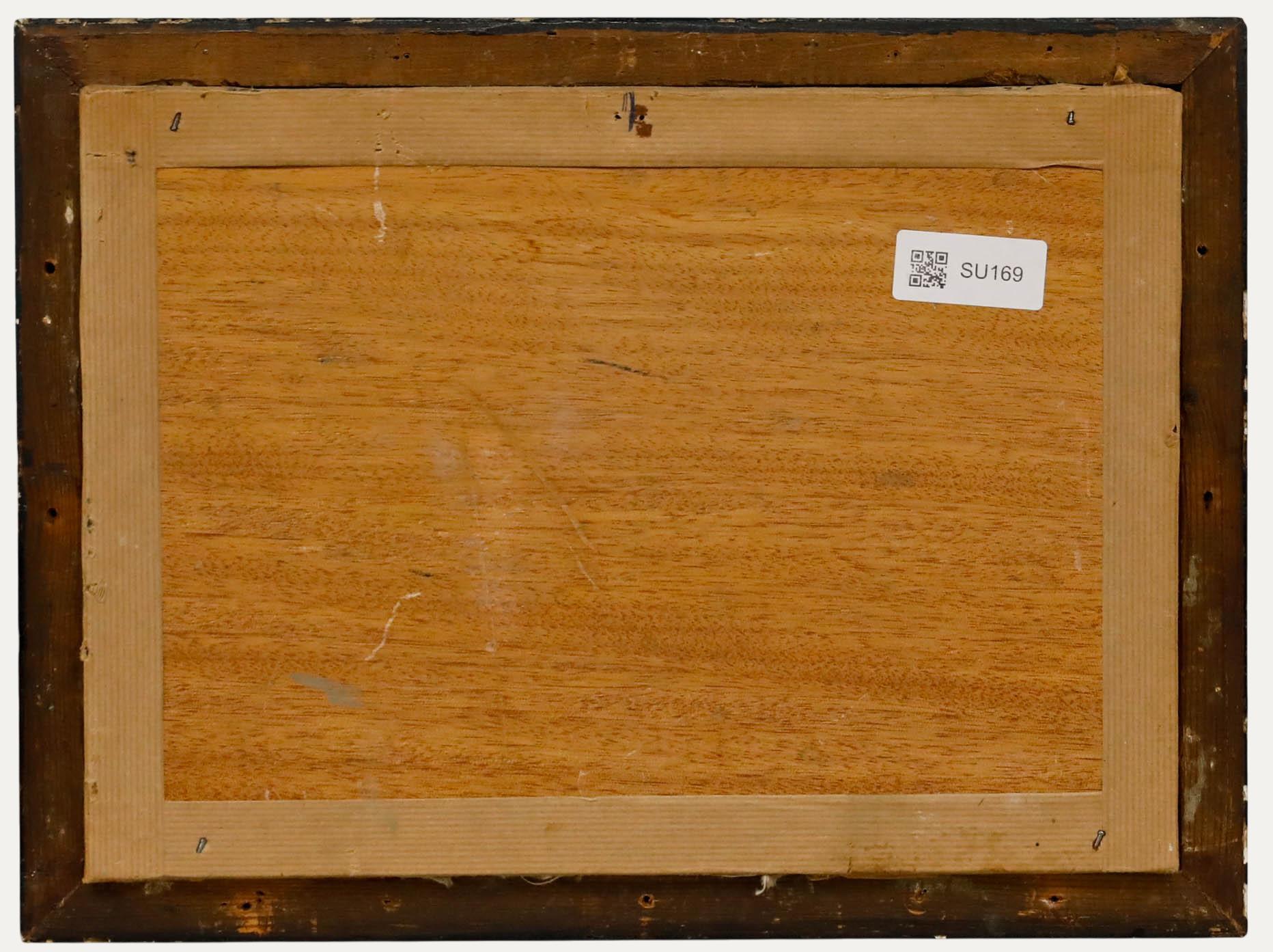 Öl des 19. Jahrhunderts - Brücke zur Ruine (Braun), Landscape Painting, von Unknown