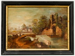 Öl des 19. Jahrhunderts - Brücke zur Ruine