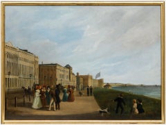 Olio del XIX secolo - Terrazza Brunswick e Molo delle Catene