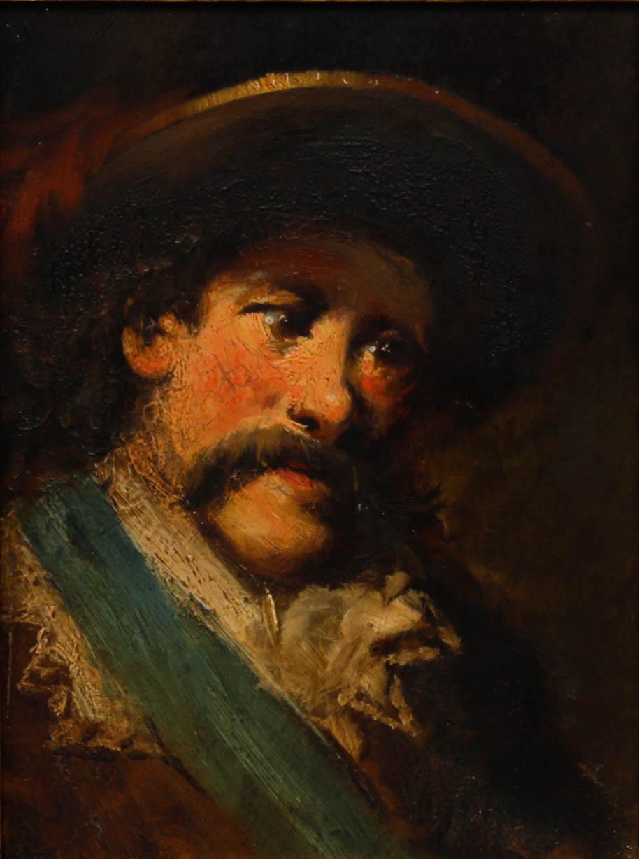 19th Century Oil - Cavalier - Painting by Unknown