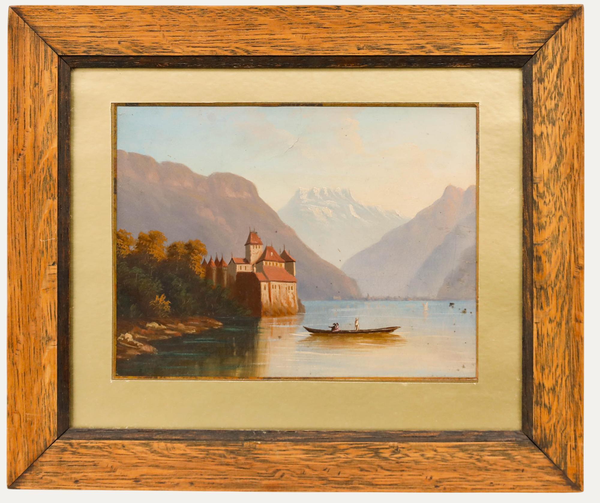 Öl aus dem 19. Jahrhundert - Schloss Chillon