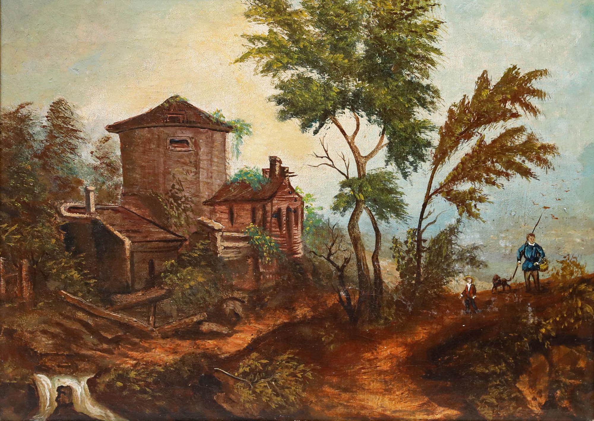 Huile du 19e siècle - Ruines classiques - Painting de Unknown