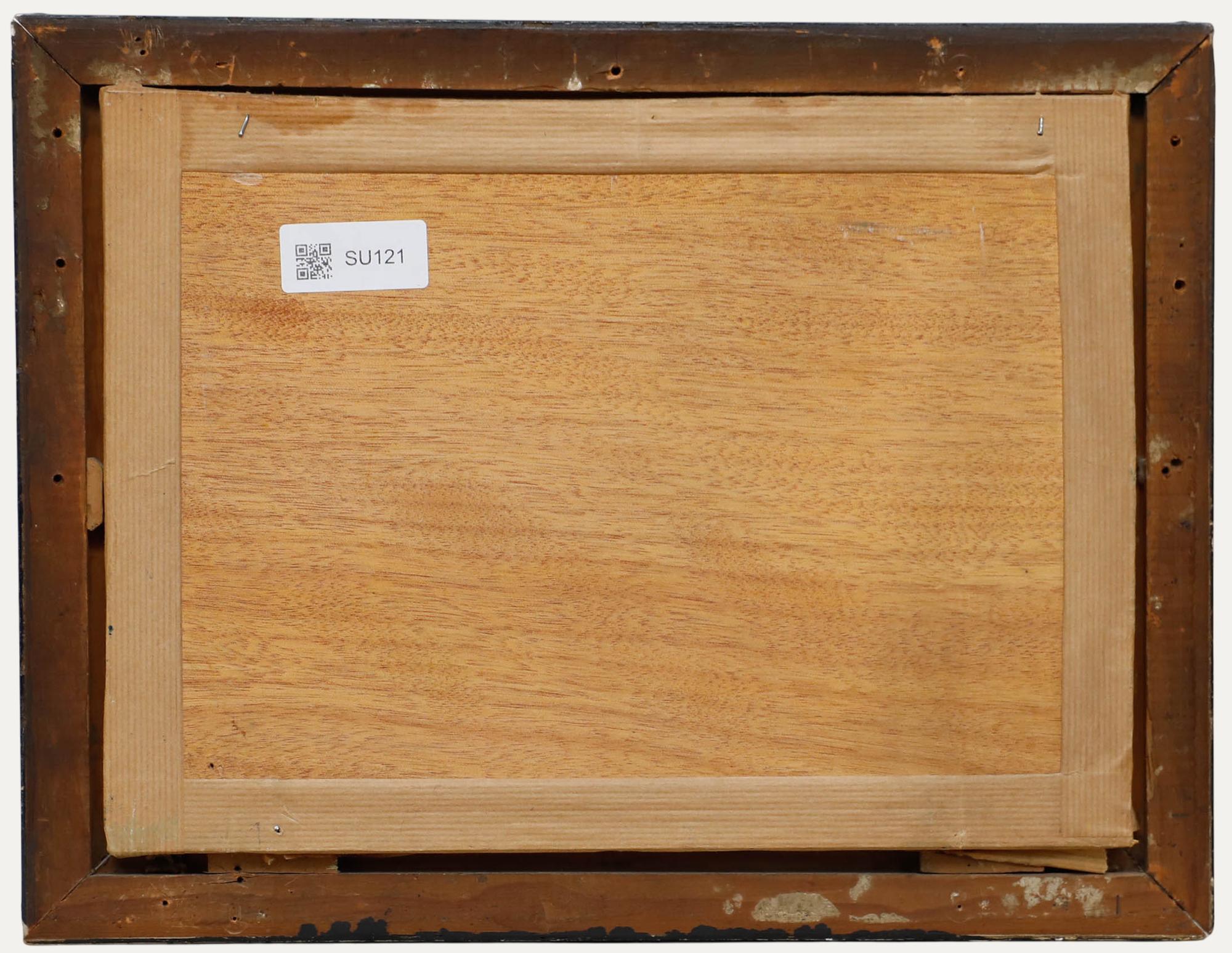 Huile du 19e siècle - Ruines classiques - Noir Landscape Painting par Unknown