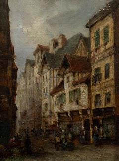 19th Century Oil - Continental Market Town II