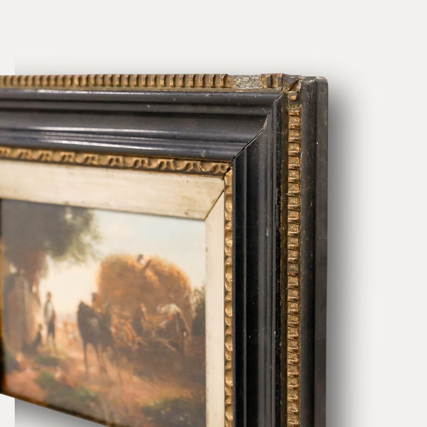 Öl des 19. Jahrhunderts - Das Fahren des Wagens im Angebot 1