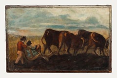 19th Century Oil - Driving the Plough