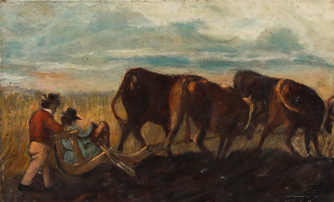 Ölgemälde des 19. Jahrhunderts – Driving the Plough